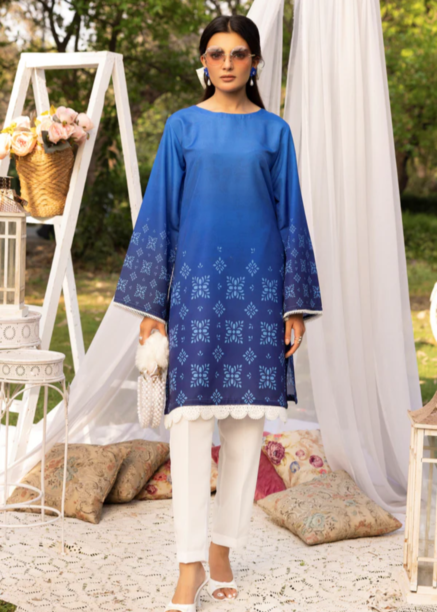 Aik Pret Azure Bloom Kurta CRP25 139 Women 1pcs