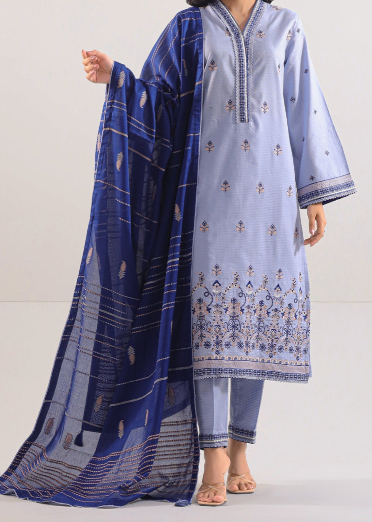 Saya Luxury Pret Embroidered Cotton Jacquard Stitched W3LP 077 Women 3pcs