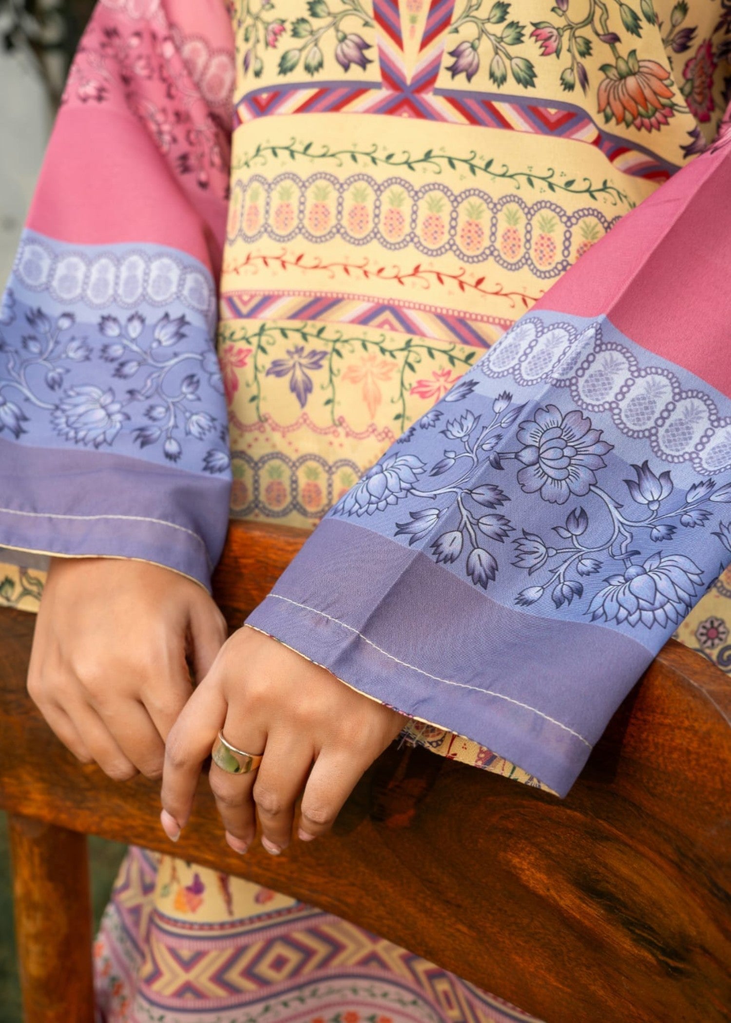 Tehzeeb Libas YELLOW BLUSH CORD SET Women 2pcs