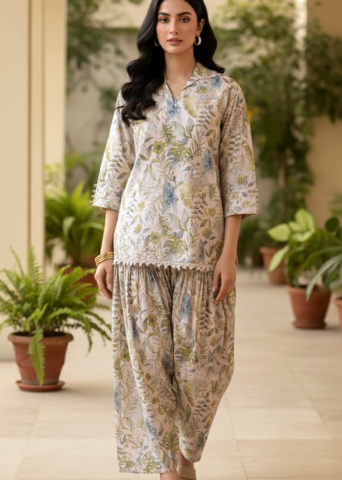 Lakhany Ready to wear Printed Shirt & Trouser (LG RK 0058 W PRT 2P) Women 2pcs