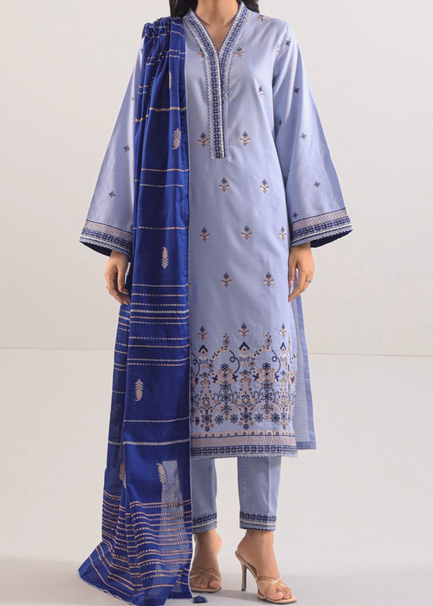 Saya Luxury Pret Embroidered Cotton Jacquard Stitched W3LP 077 Women 3pcs