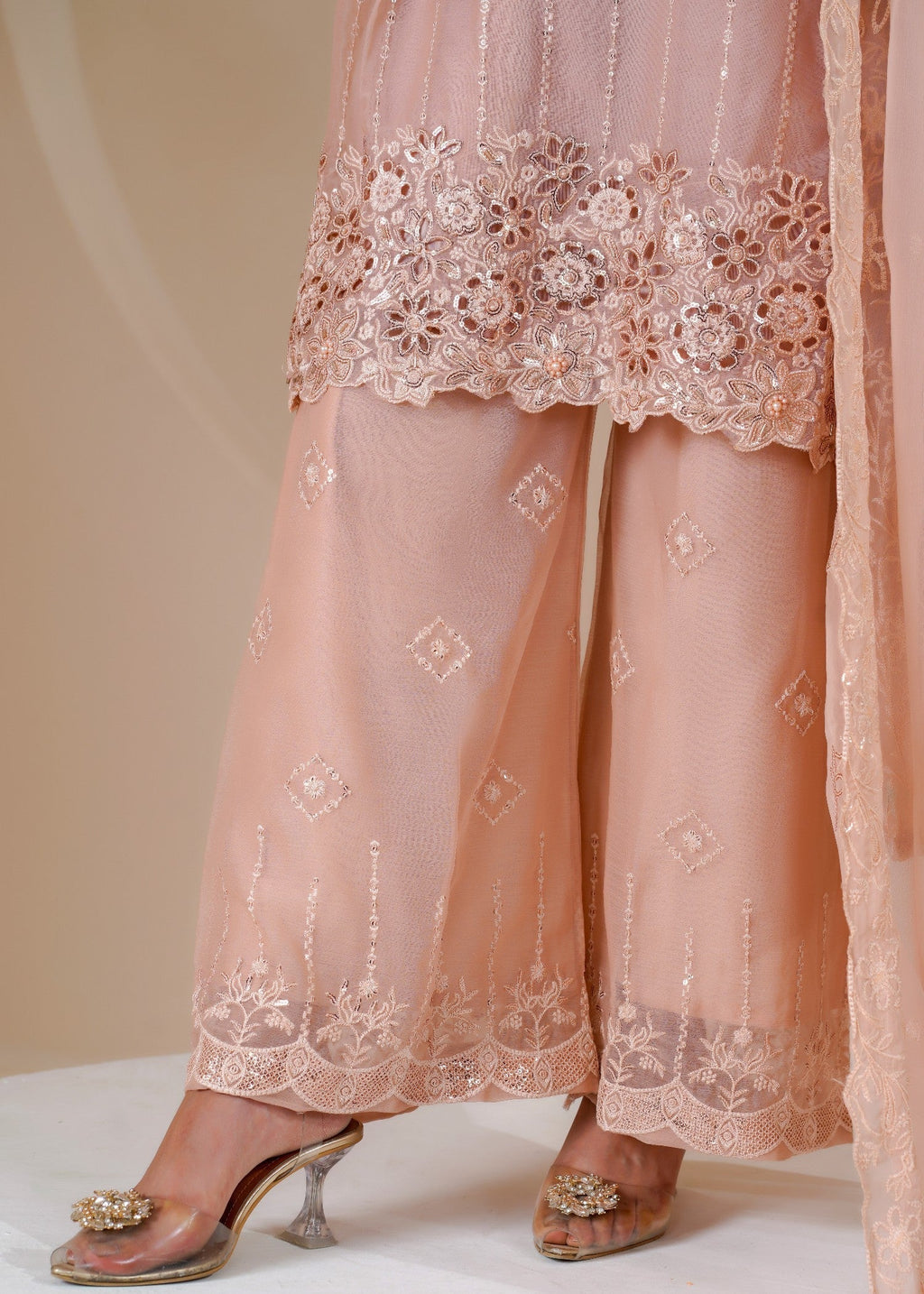 Rangoon Clothing Maheen Peach Women 3pcs