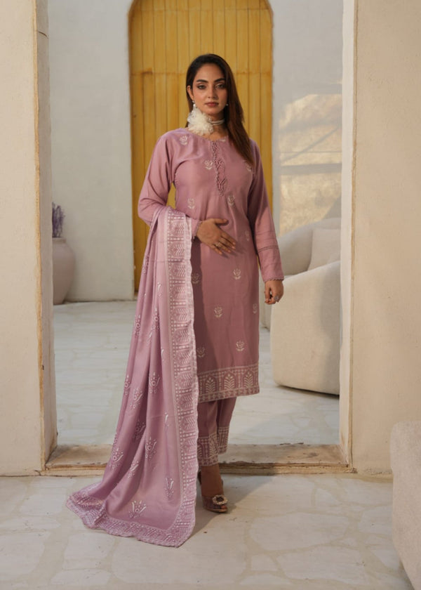 Designer Rack linen embraided soft mauve Women 3pcs