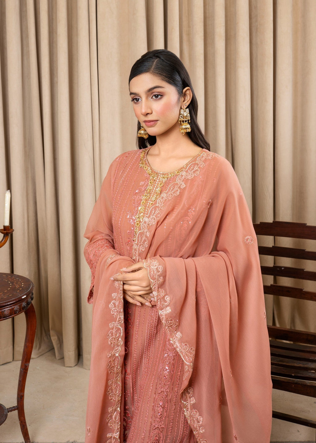 Four Season Boutique RUBBY SEQUENCE PEACH Women 3pcs