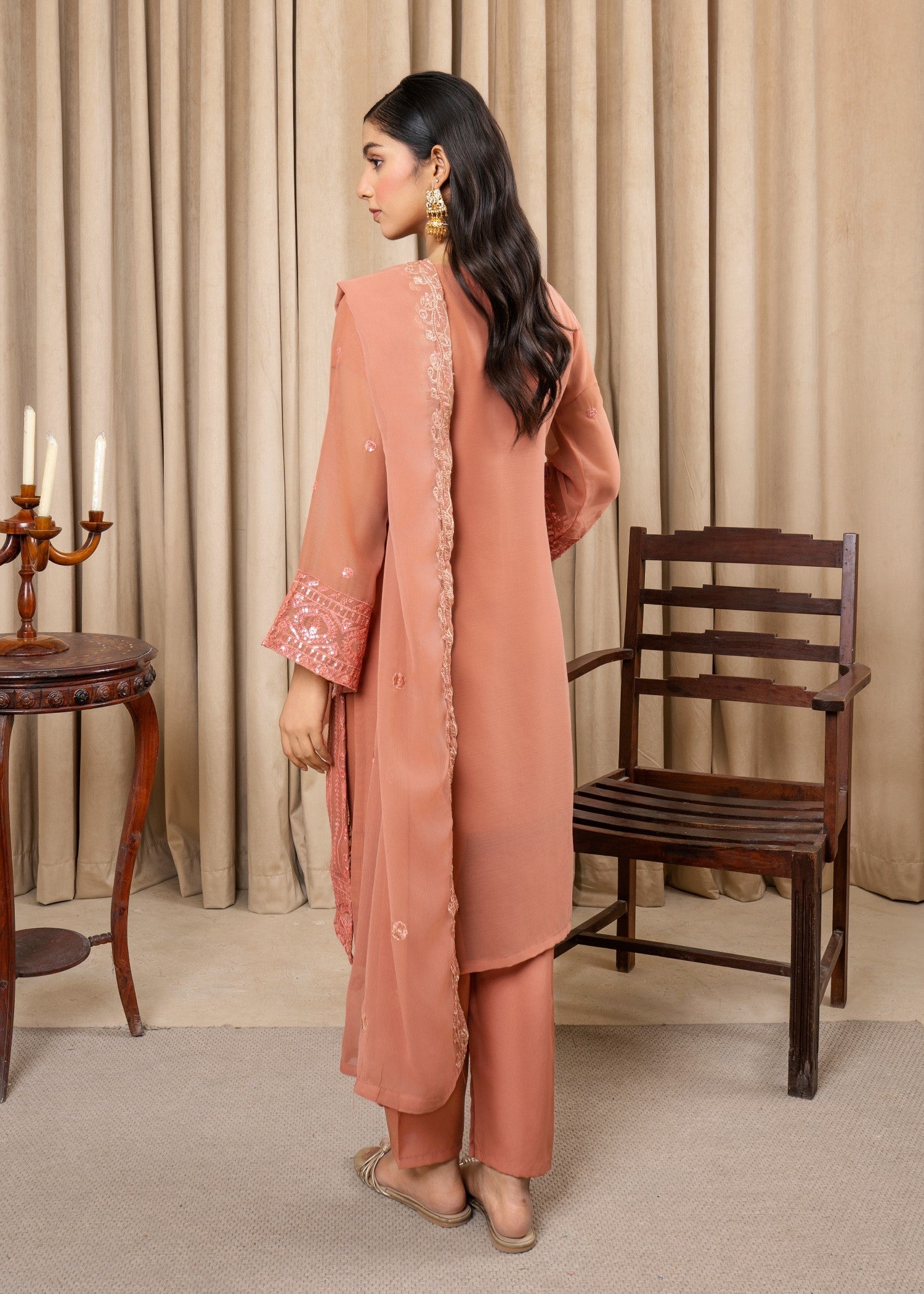 Four Season Boutique RUBBY SEQUENCE PEACH Women 3pcs