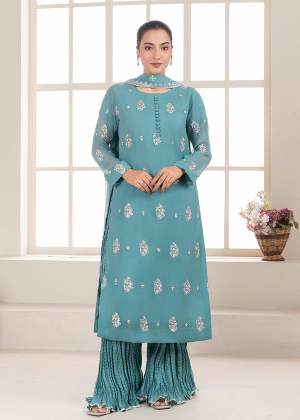 Maira Fashion Dark Farozi Sharara 24 Women 3pcs