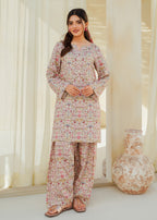 Divinely Crafted Women's Printed Cord Set Ivory Dreams Women 2pcs