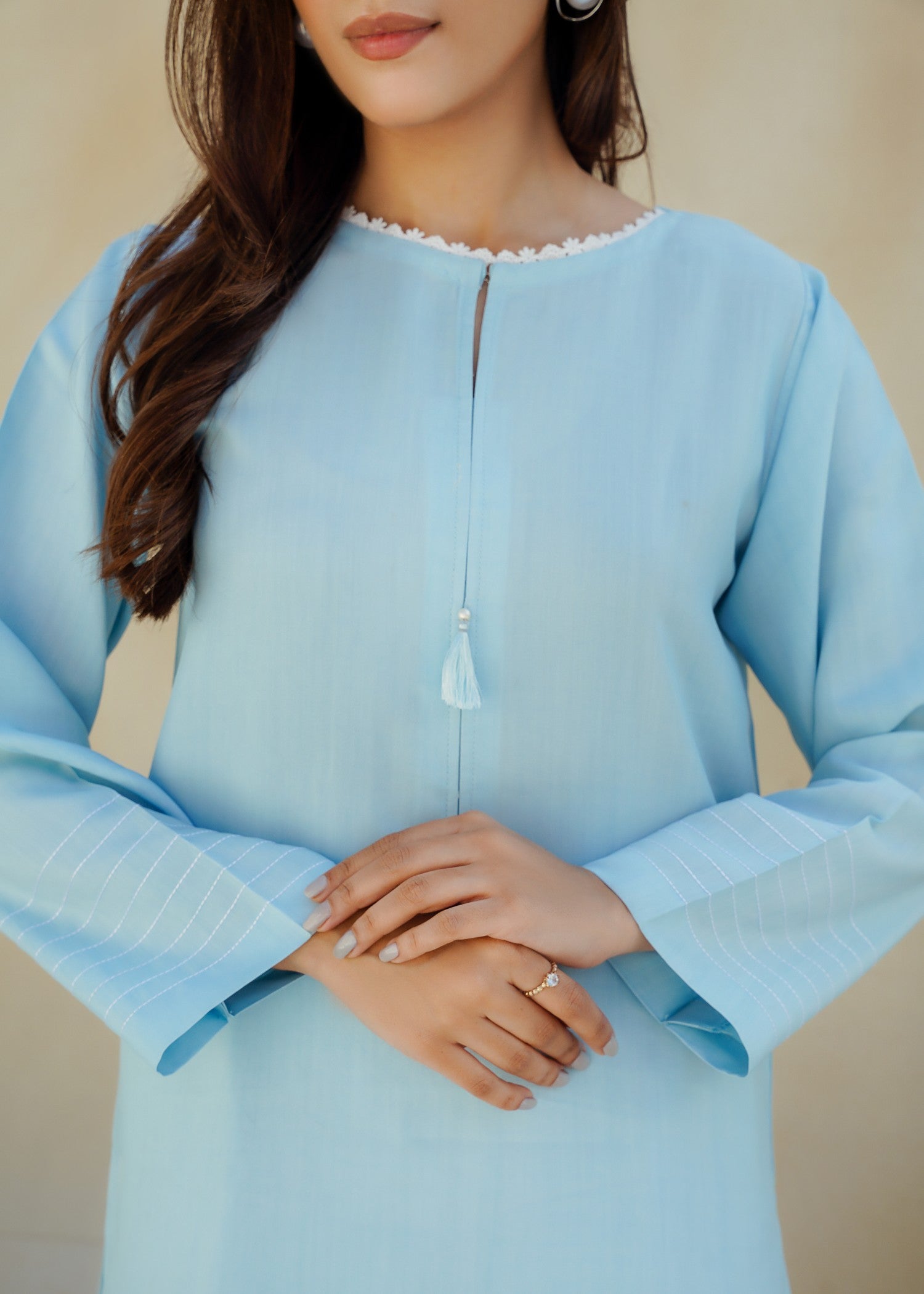 Divinely Crafted Women's Solid Cord Set Arctic Blue Women 2pcs