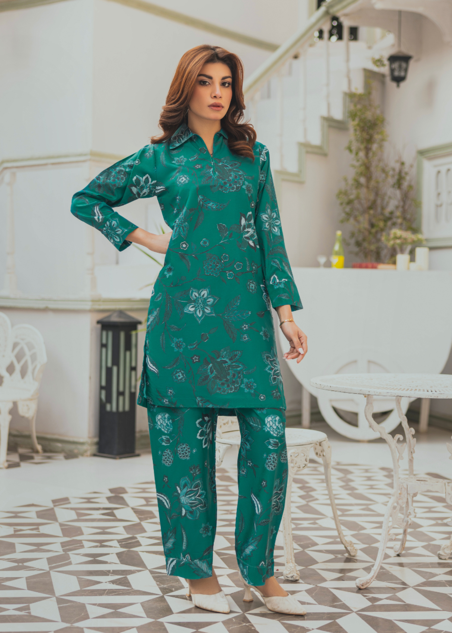 Taranjan Teal Shades Women 2pcs