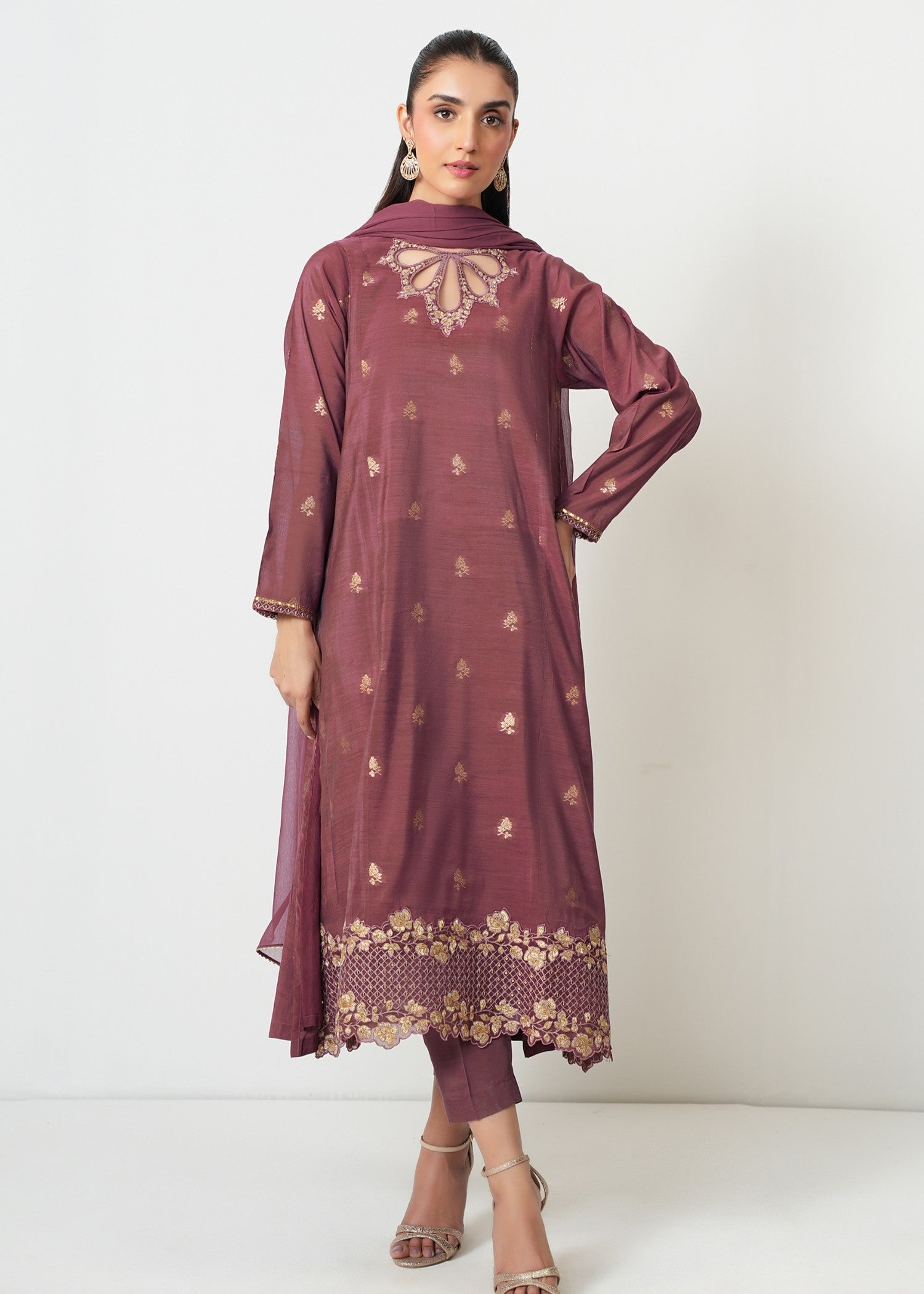Zeen Stitched Embroidered Zari Jacquard Suit WZM35144 Women 3pcs
