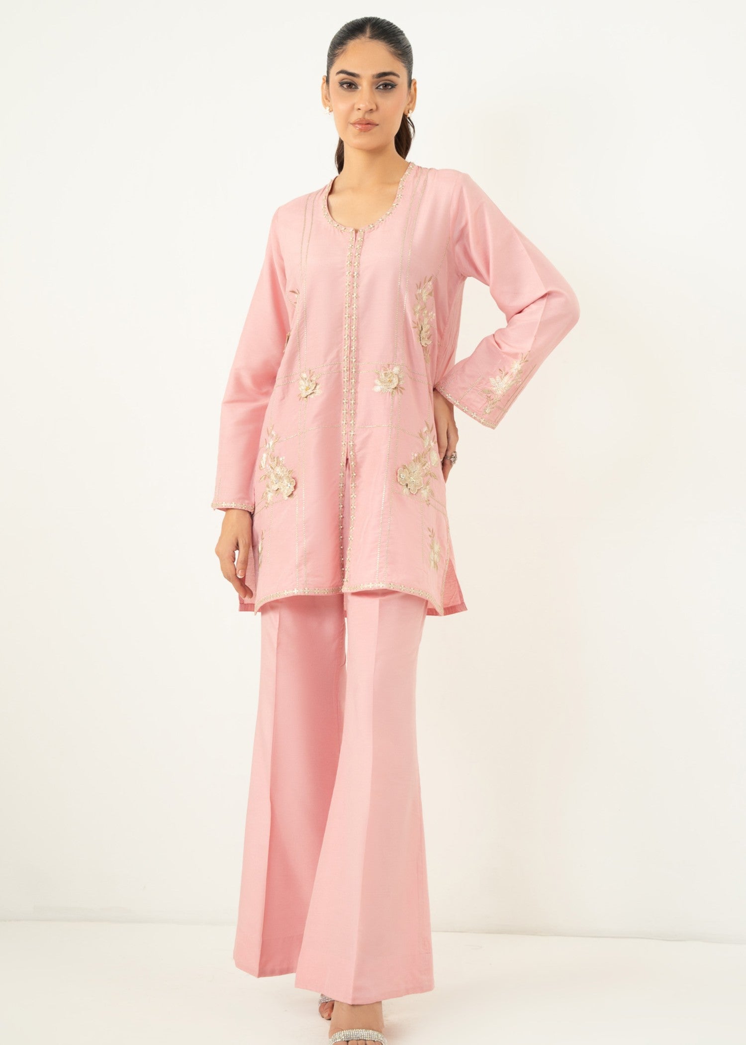 Zeen Stitched Embroidered Cotton Silk Suit WZM24517 Women 2pcs