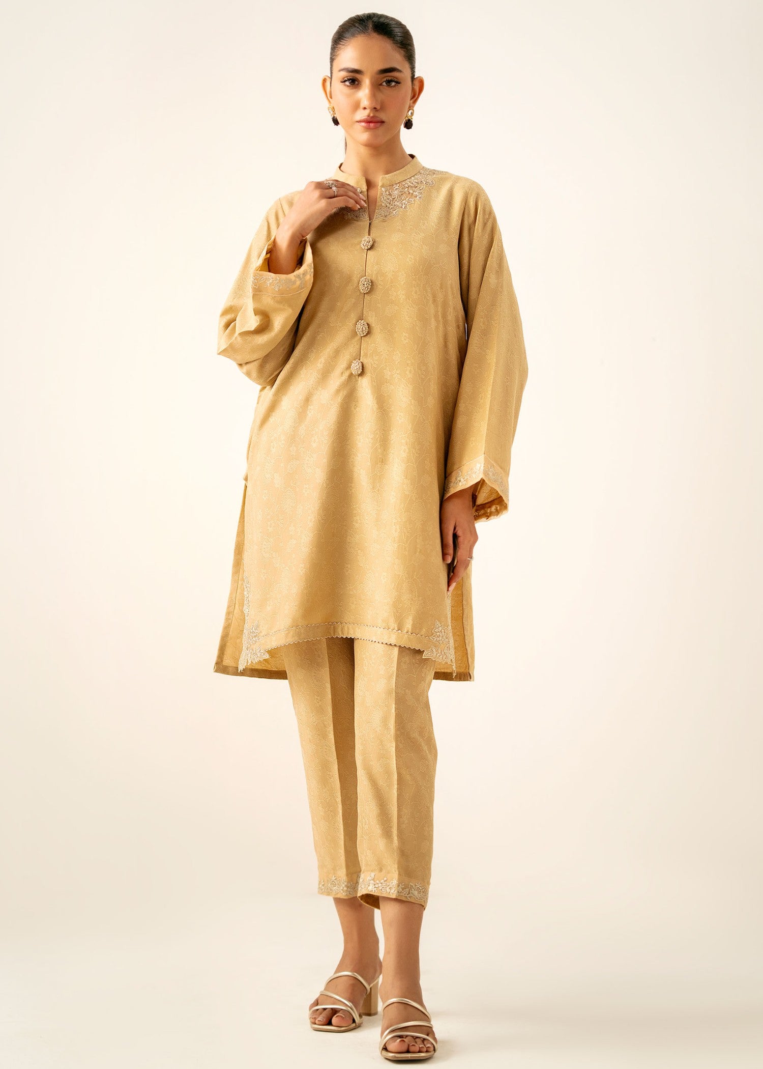 Zeen Stitched Embroidered Self Jacquard Suit WZM24225 Women 2pcs