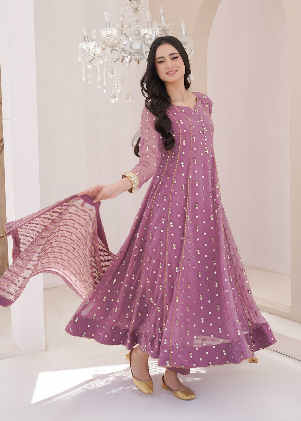 Ayesha Closet sundus lavender Women 3pcs