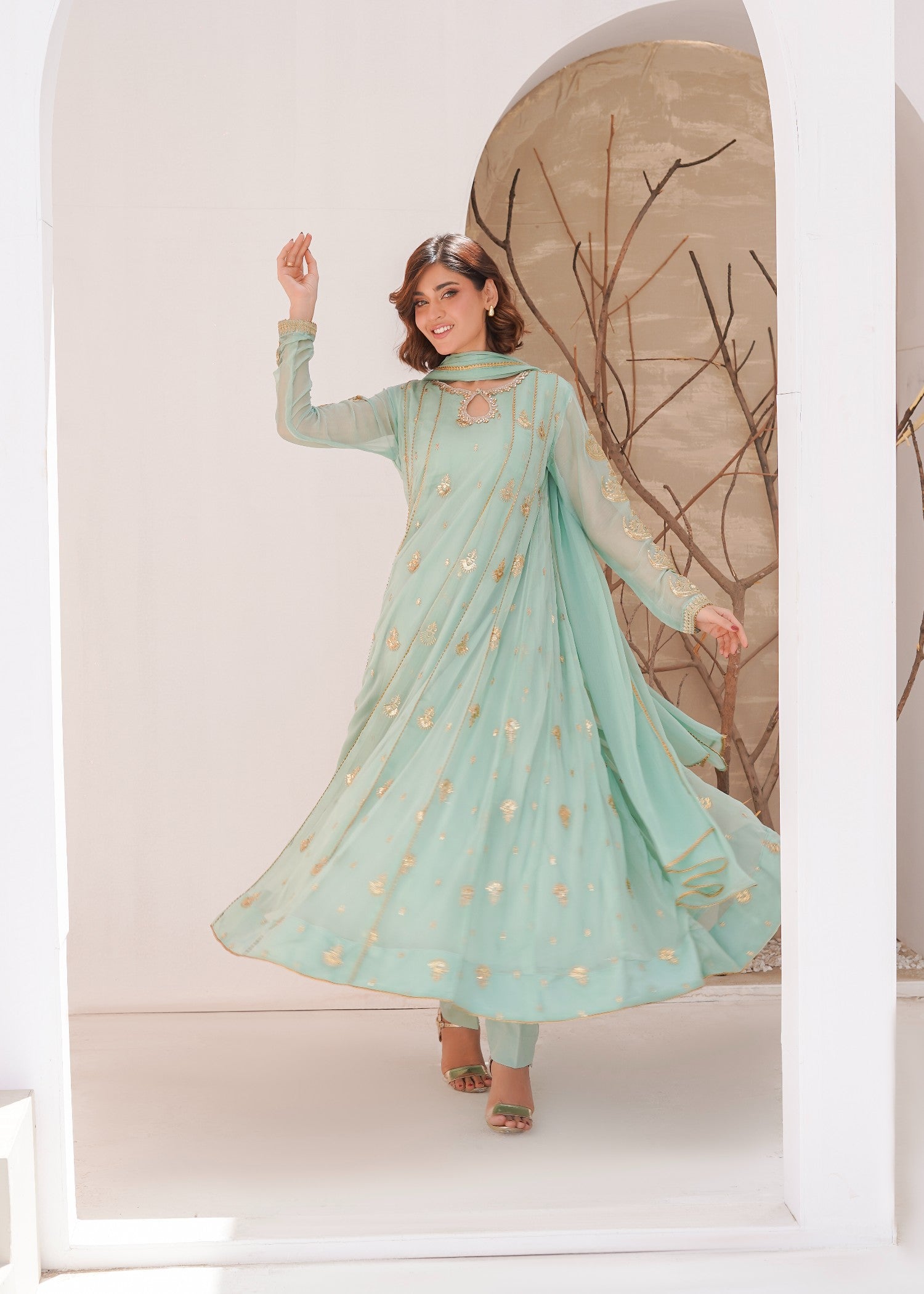 Ayesha Closet surtaal pastel green Women 3pcs