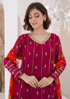 Ayesha Closet Fajr crimson red Women 3pcs