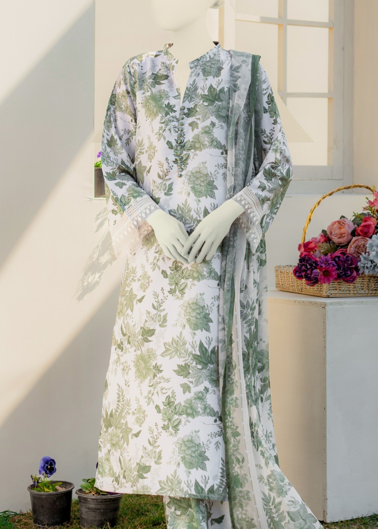 Zaira and Mahnoor Forest suit Women 3pcs