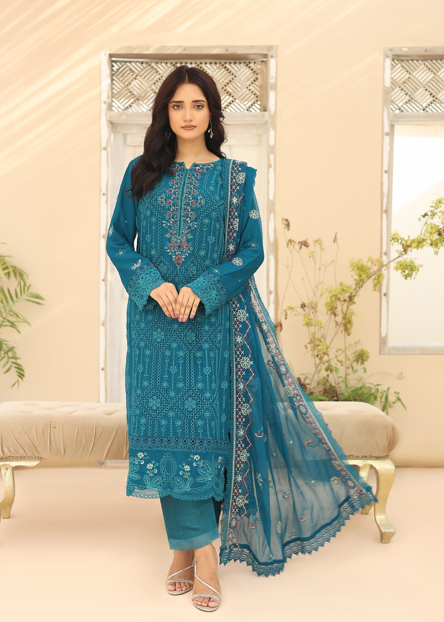 Umer Aayan TEAL GREEN BONITA Women 3pcs