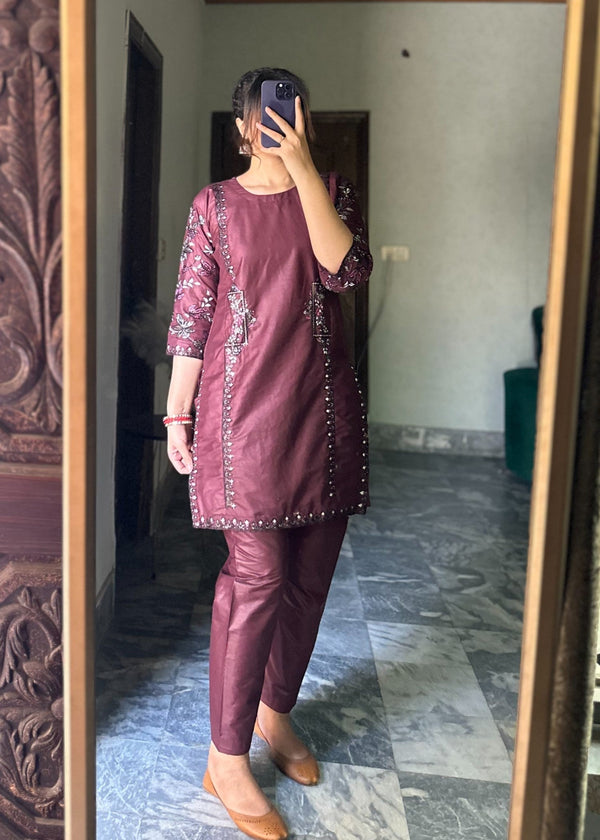 Tawakal Closet side emb mauve Women 2pcs