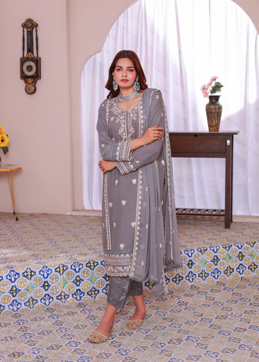 Umer Aayan DARK GRAY NOOR Women 3pcs