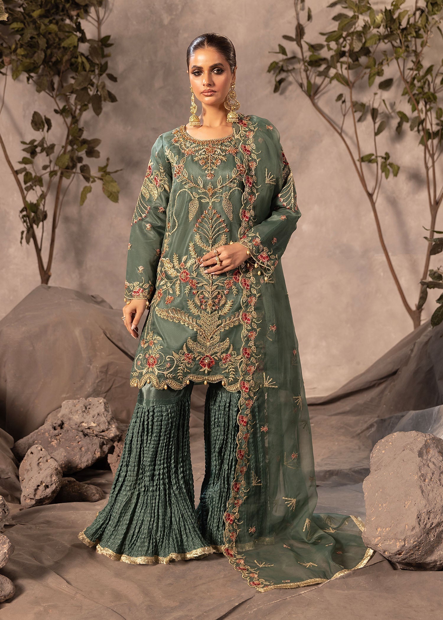 Diara Couture RAFIA UA 05 GREEN Women 3pcs