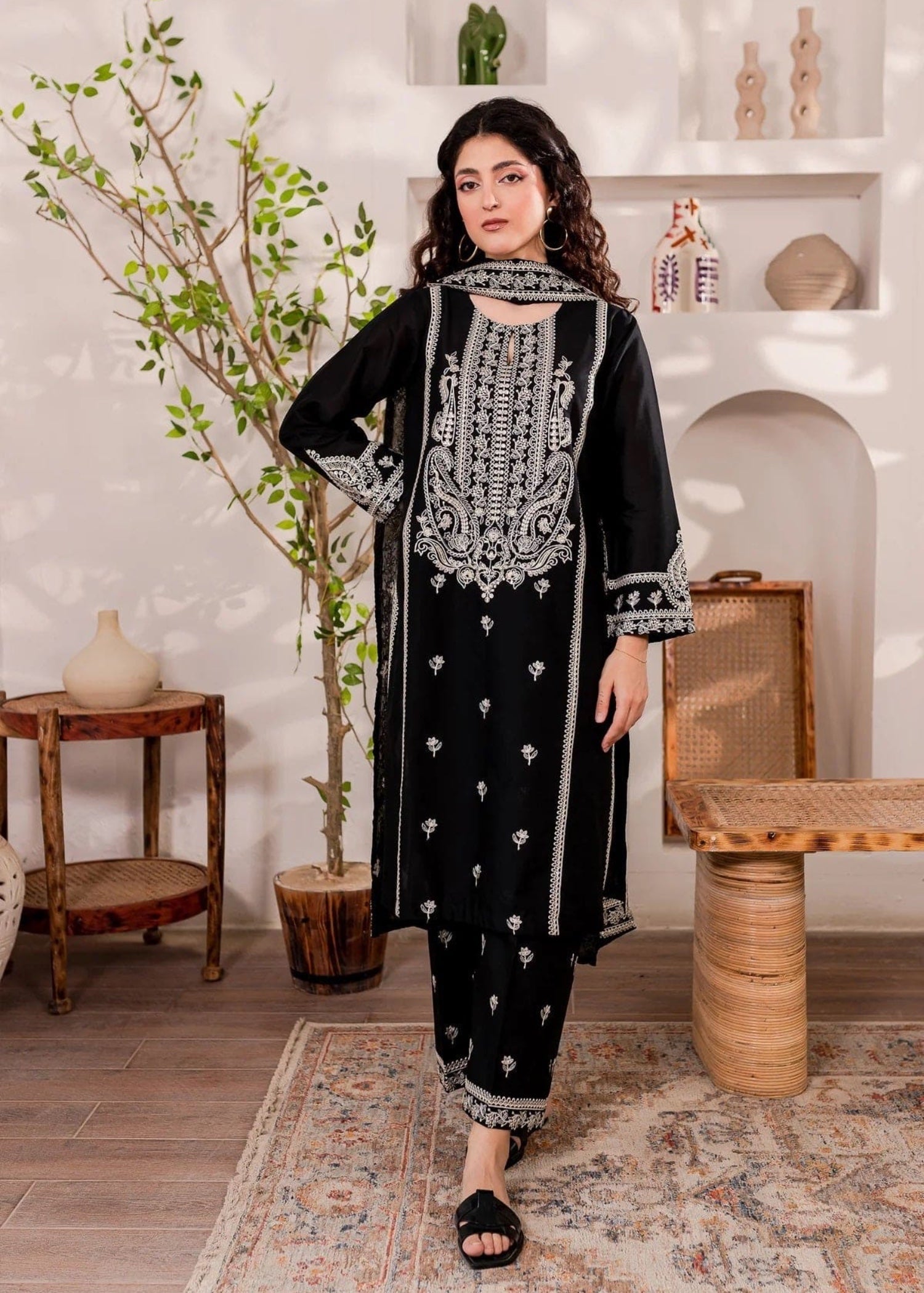 The Turkish Wear Black Monochrome Set Women 3pcs