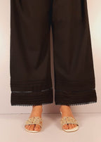 Zardi Laces embellished Soft Cotton Palazzo Black PT19 Women 1pcs