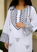 Gulposh Zarwish Hand Work (Stitched ) White Women 2pcs