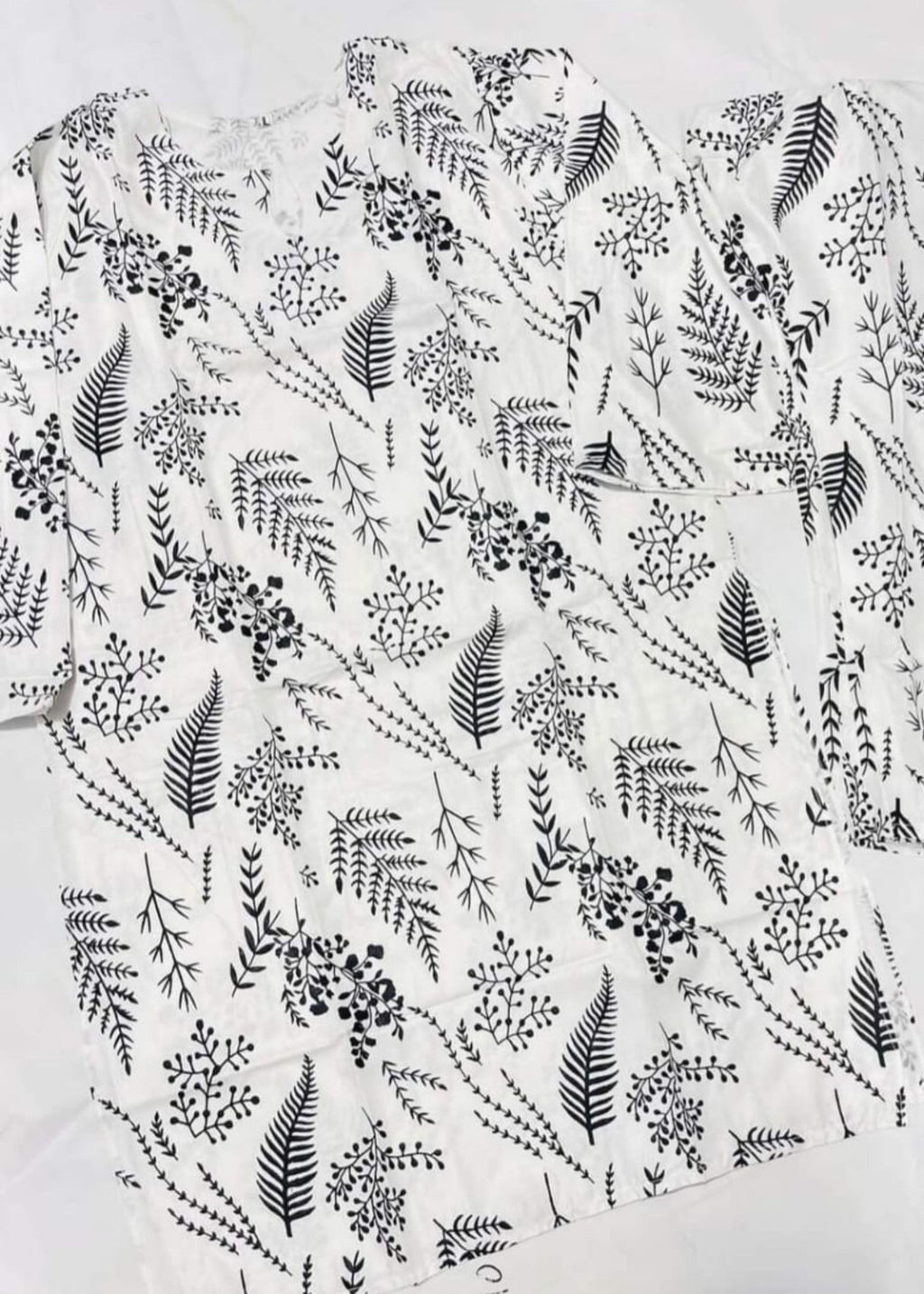 Gulposh FLORAL LEAF (STITCHED ) WHITE Women 2pcs