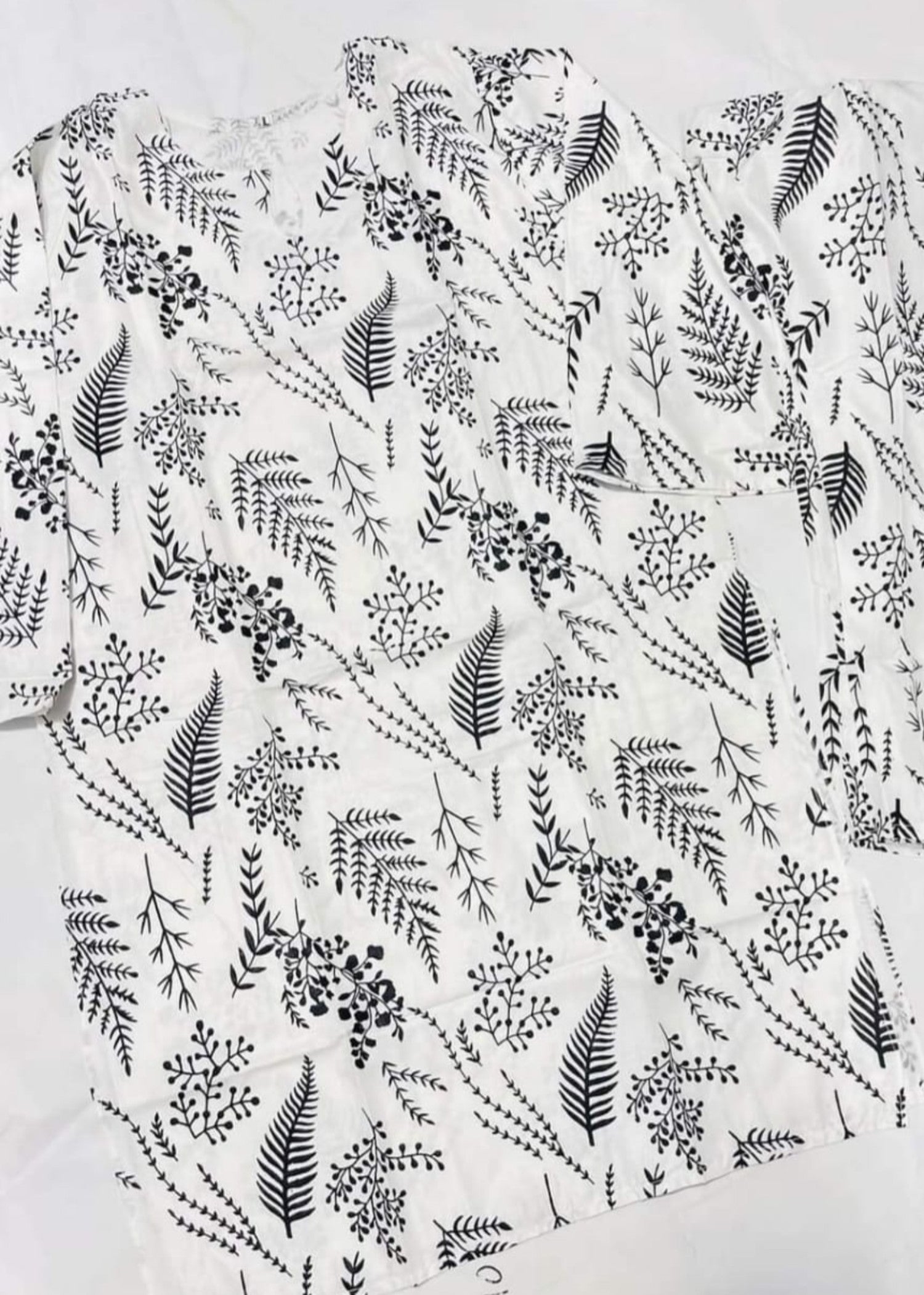 Gulposh FLORAL LEAF (STITCHED ) WHITE Women 2pcs