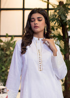 Urban Cut Cotton Embroidered Kurti White Women 1pcs