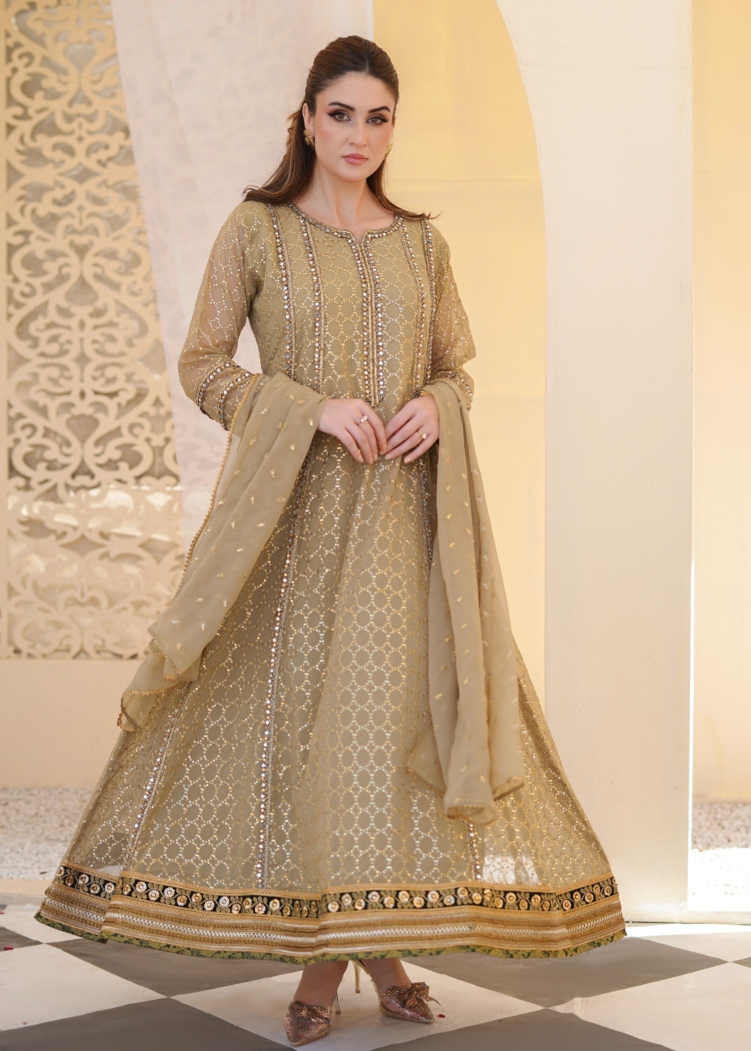 Ayesha Closet Shehzadi Beige Women 3pcs