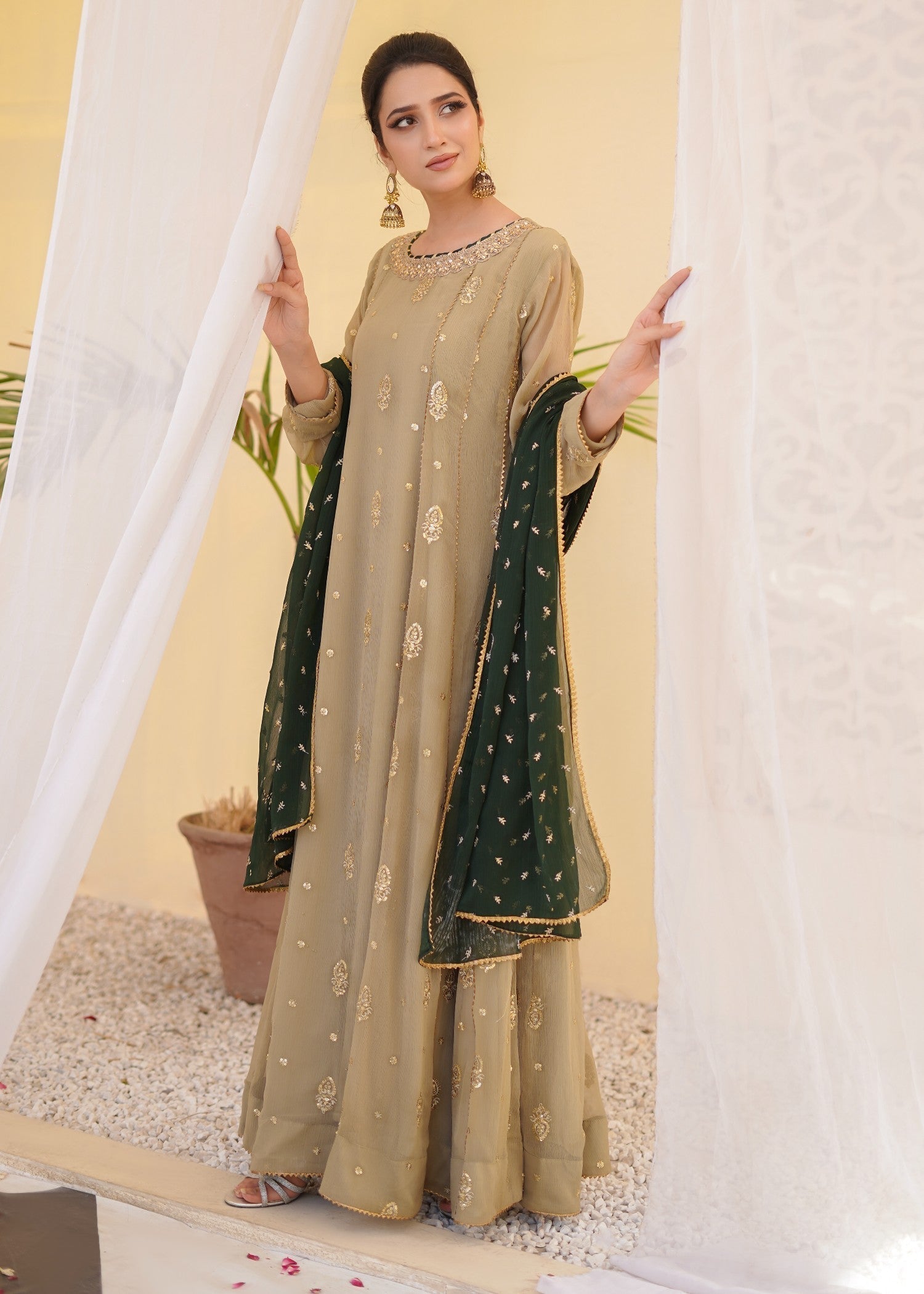 Ayesha Closet Gulnaar beige Women 3pcs