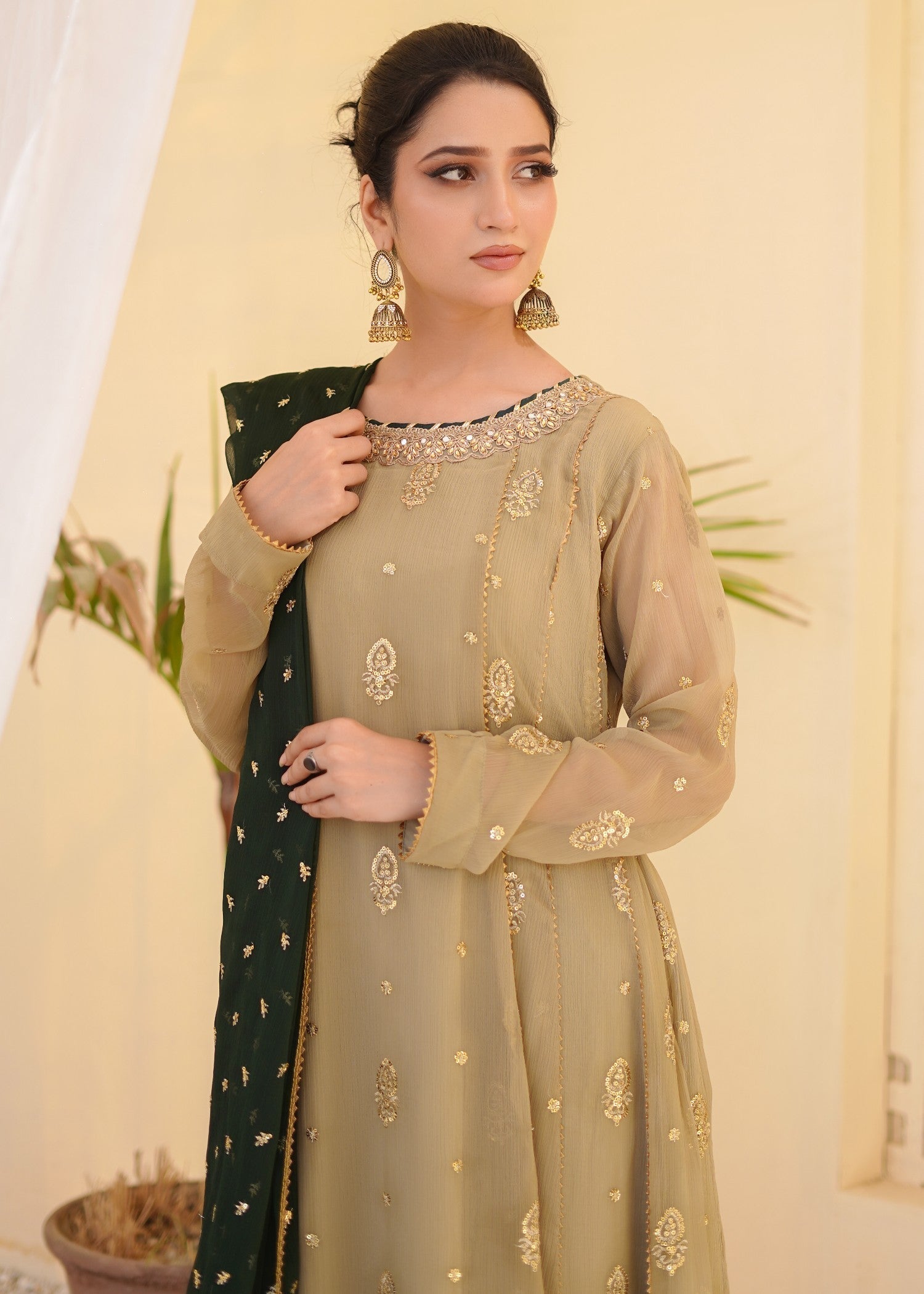 Ayesha Closet Gulnaar beige Women 3pcs