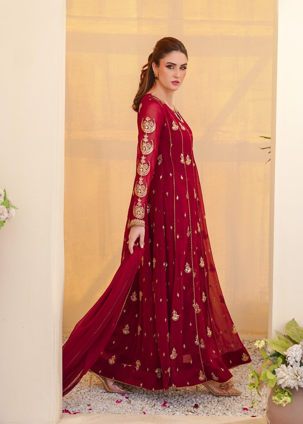 Ayesha Closet Surtaal Maroon Women 3pcs