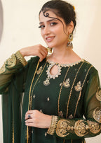 Ayesha Closet Surtaal Bottle Green Women 3pcs