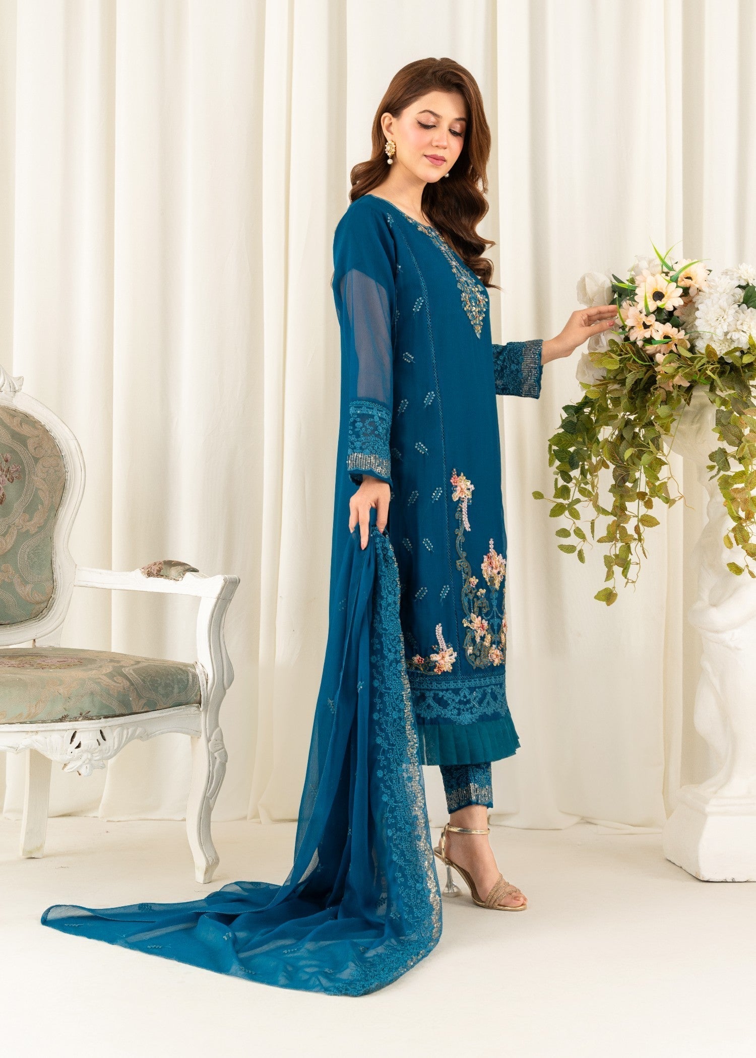 Four Season Boutique FRILL CHIFFON BLUE Women 3pcs