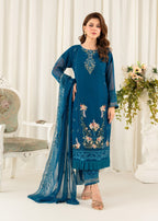 Four Season Boutique FRILL CHIFFON BLUE Women 3pcs
