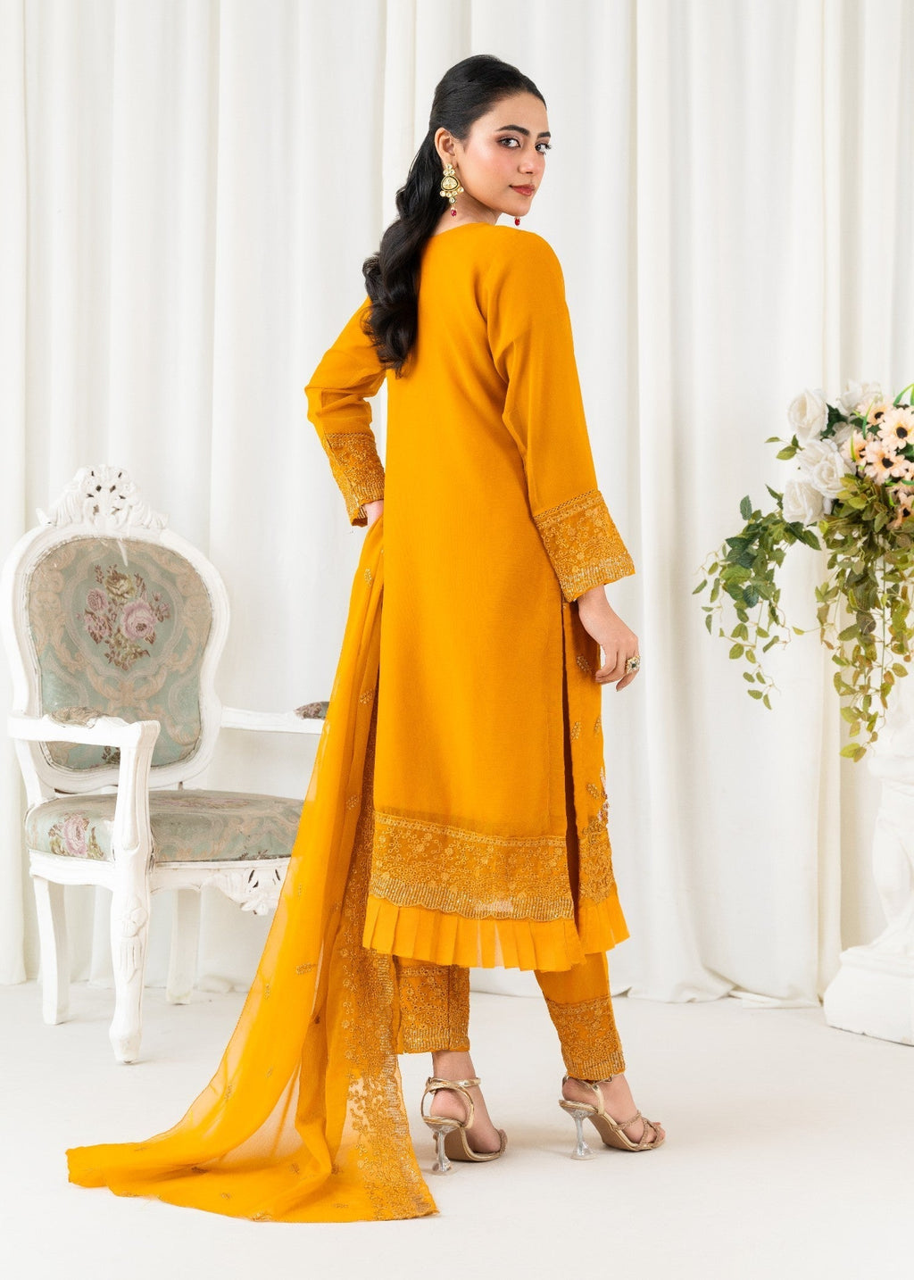 Four Season Boutique FRILL CHIFFON MUSTARD Women 3pcs