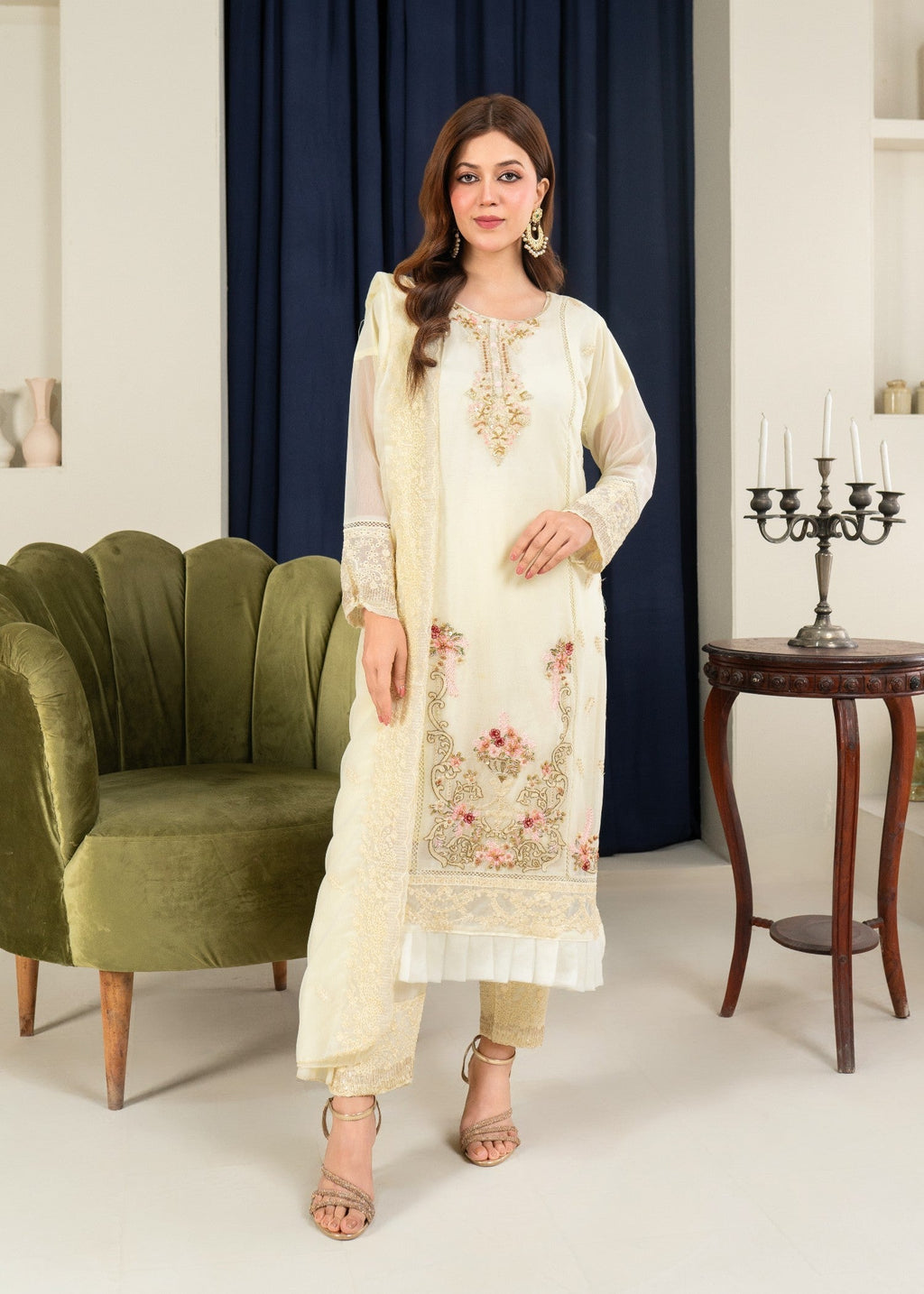 Four Season Boutique FRILL CHIFFON CREAM Women 3pcs