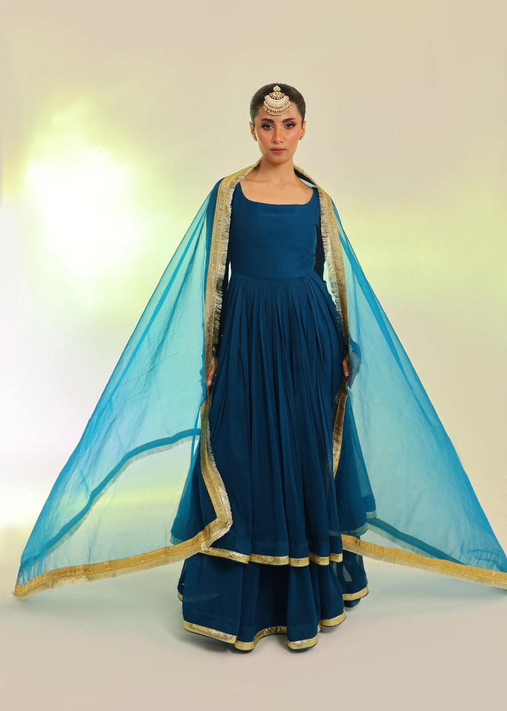 Ripret Teal tier pishwas Women 2pcs
