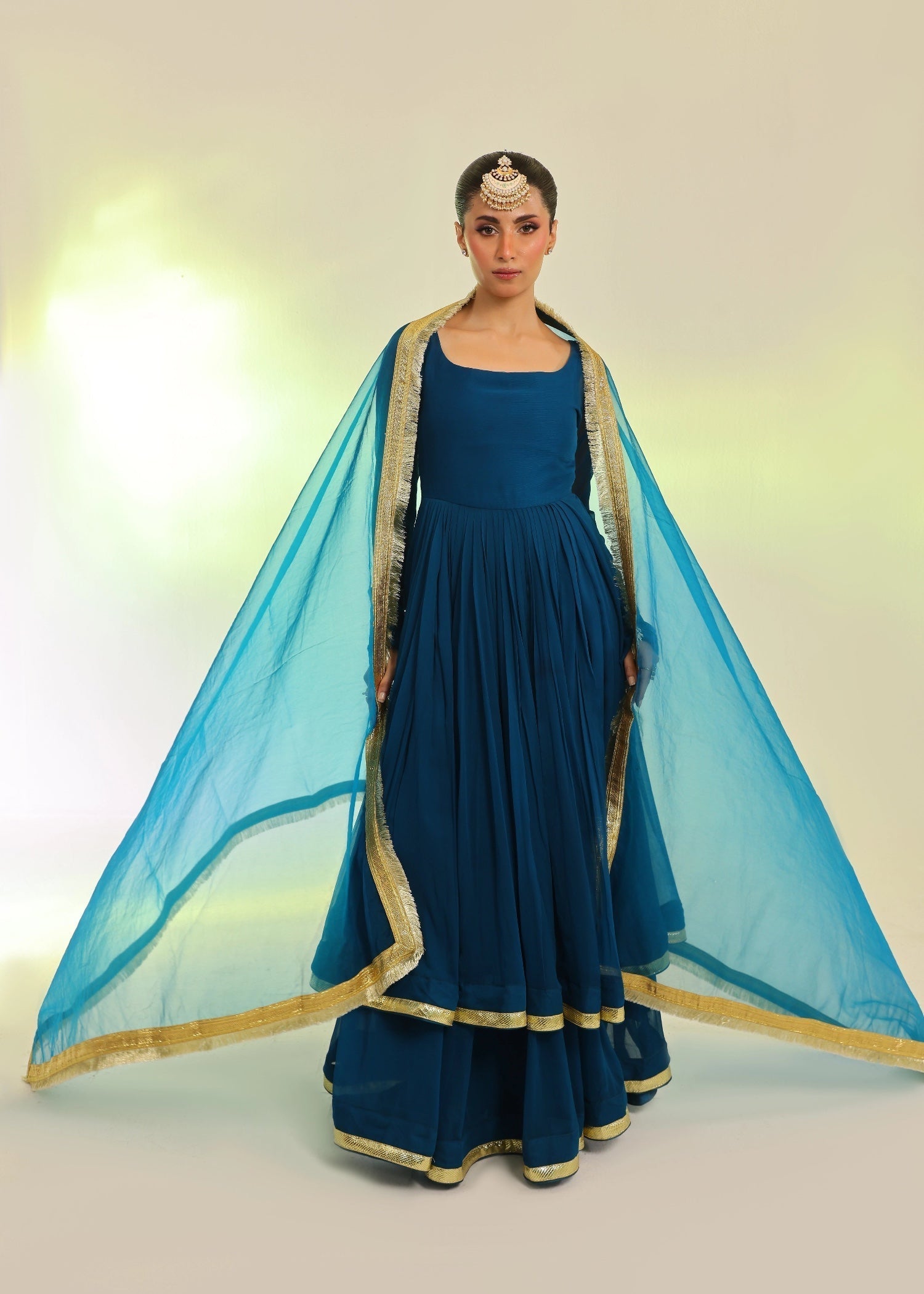 Ripret Teal tier pishwas Women 2pcs