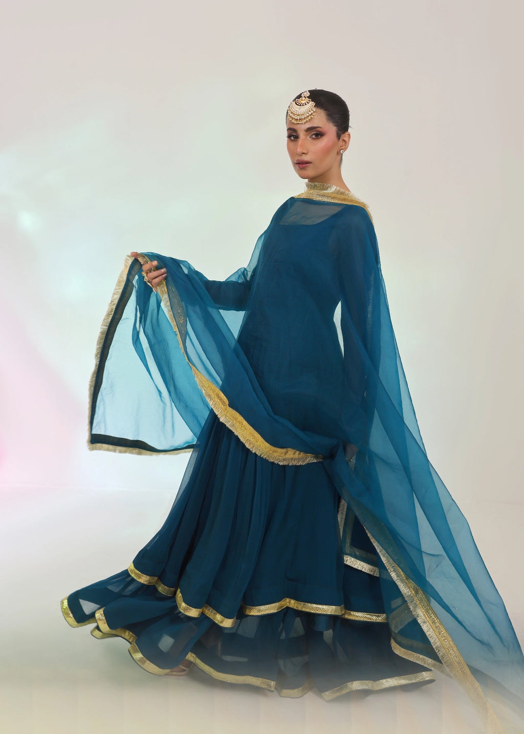 Ripret Teal tier pishwas Women 2pcs