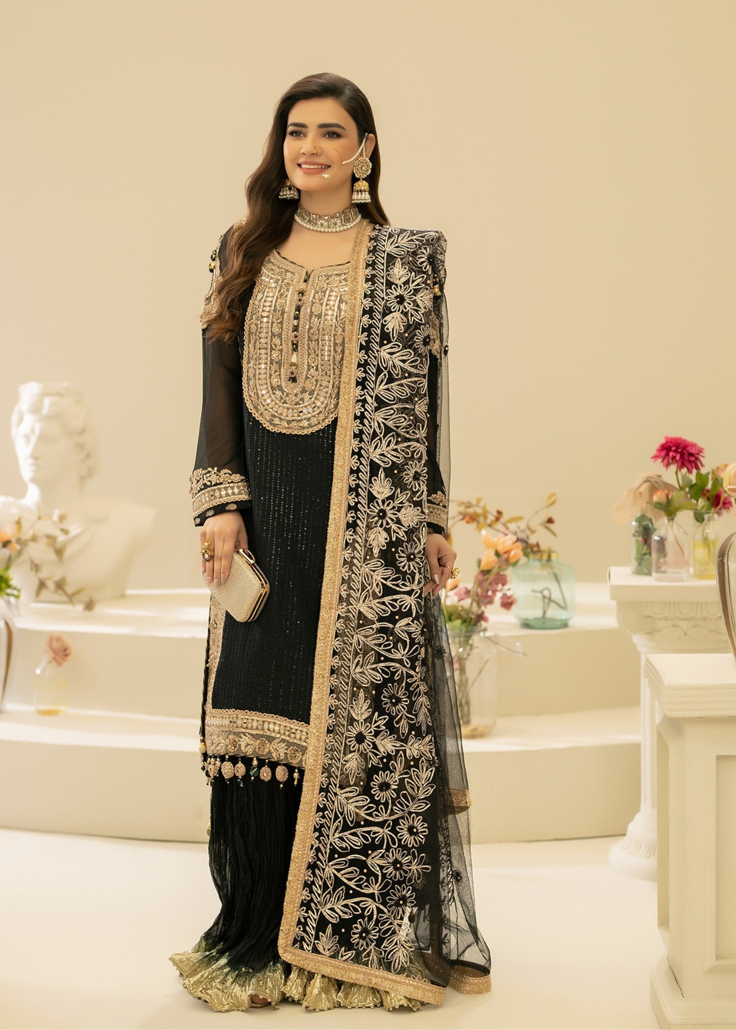Khuda Baksh Creations M 109 Black Women 4pcs