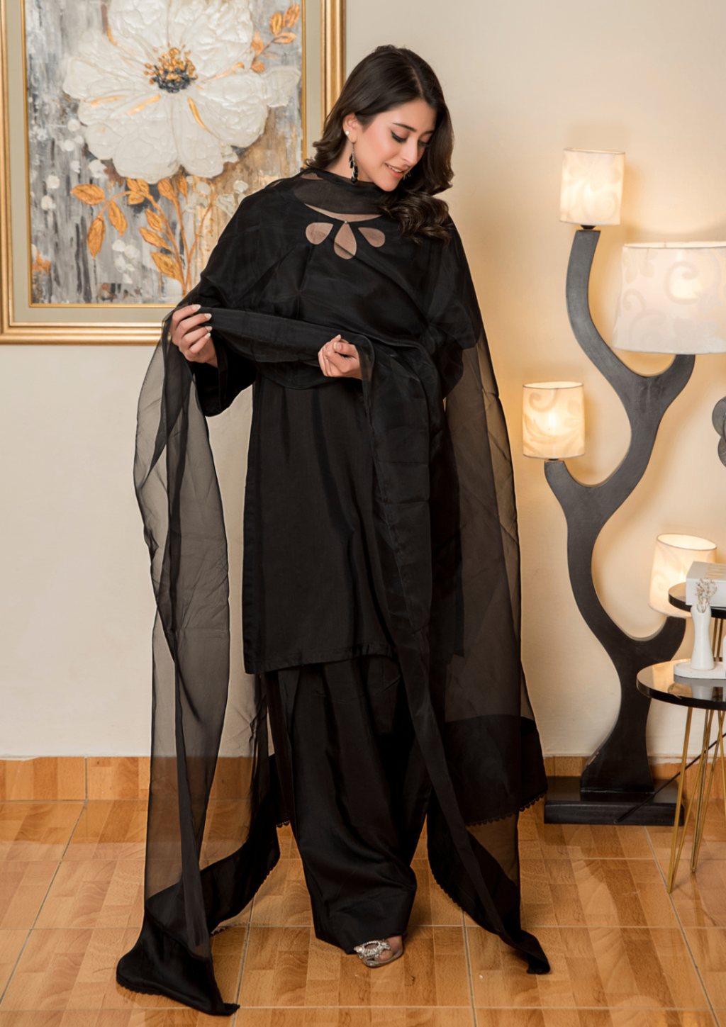 Yolo Pret Silk Viscose with Farshi Shalwar with Organza Dupatta JASHAN S25 0065 Women 3pcs