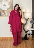 Yolo Pret Silk Viscose with Farshi Shalwar with Chiffon Dupatta JASHAN S25 0062 Women 3pcs