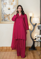 Yolo Pret Silk Viscose with Farshi Shalwar with Chiffon Dupatta JASHAN S25 0062 Women 3pcs