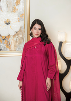 Yolo Pret Silk Viscose with Farshi Shalwar with Chiffon Dupatta JASHAN S25 0062 Women 3pcs