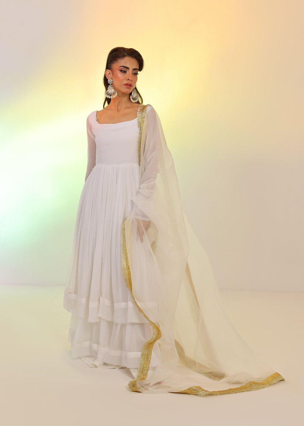 Ripret White tier pishwas Women 2pcs