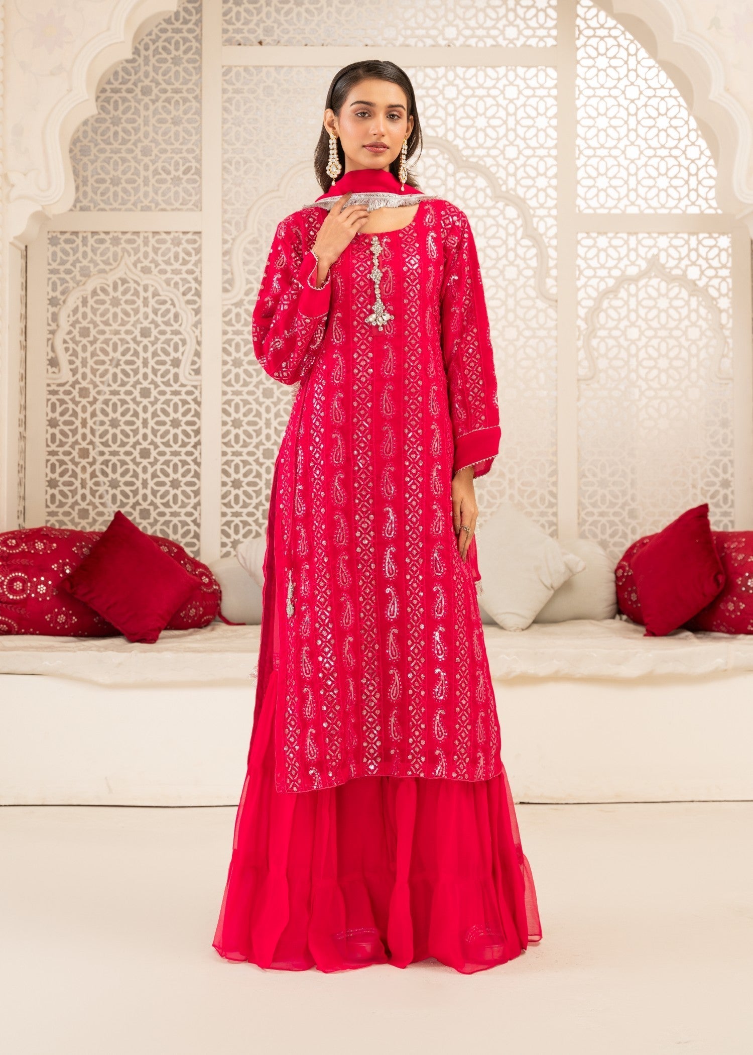 Four Season Boutique HASEEN GARRARA HOTPINK Women 3pcs