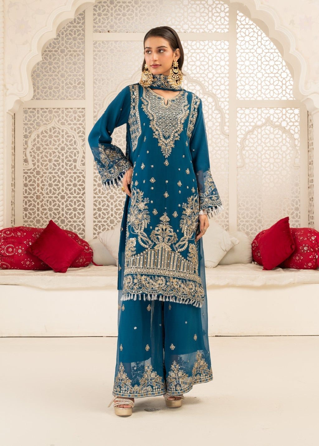 Four Season Boutique ESHAL CHIFFON BLUE Women 3pcs
